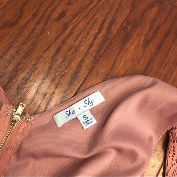 She and Sky Rose Lace Dress - Picture 6 of 6